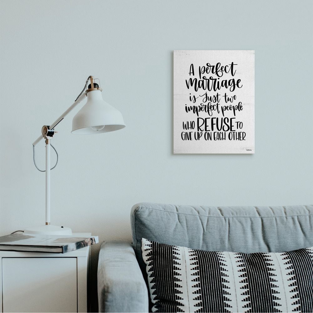 Stupell Industries Perfect Marriage Imperfect People Phrase Love Quote Canvas Wall Art Design by Imperfect Dust, 16" x 20"