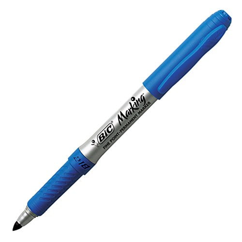 BIC Marking Permanent Marker, Fine Point, Blue, 12Count