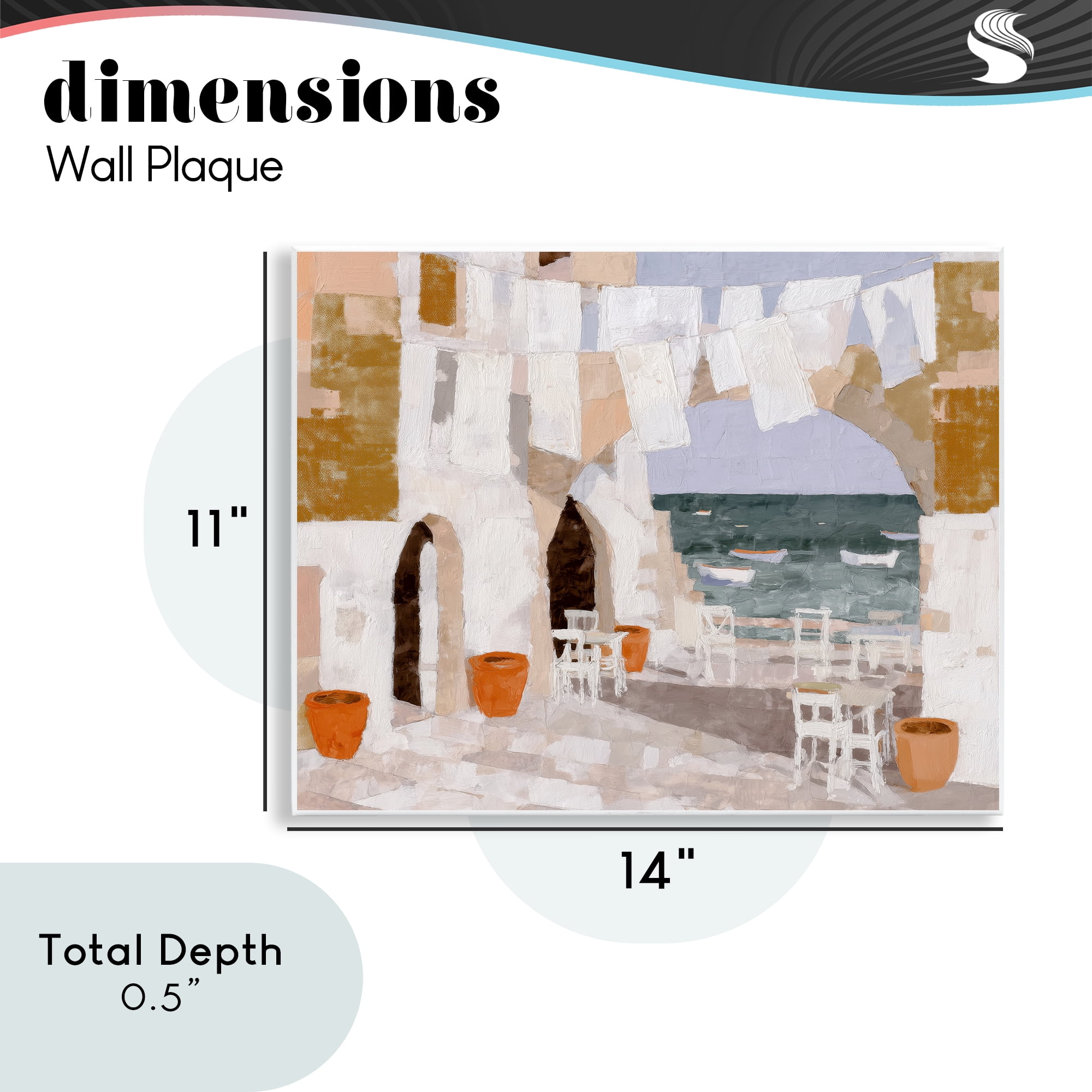 Stupell Industries Coastal Village Plaza Laundry Wall Plaque Art, design by Chromatic Storm Studio