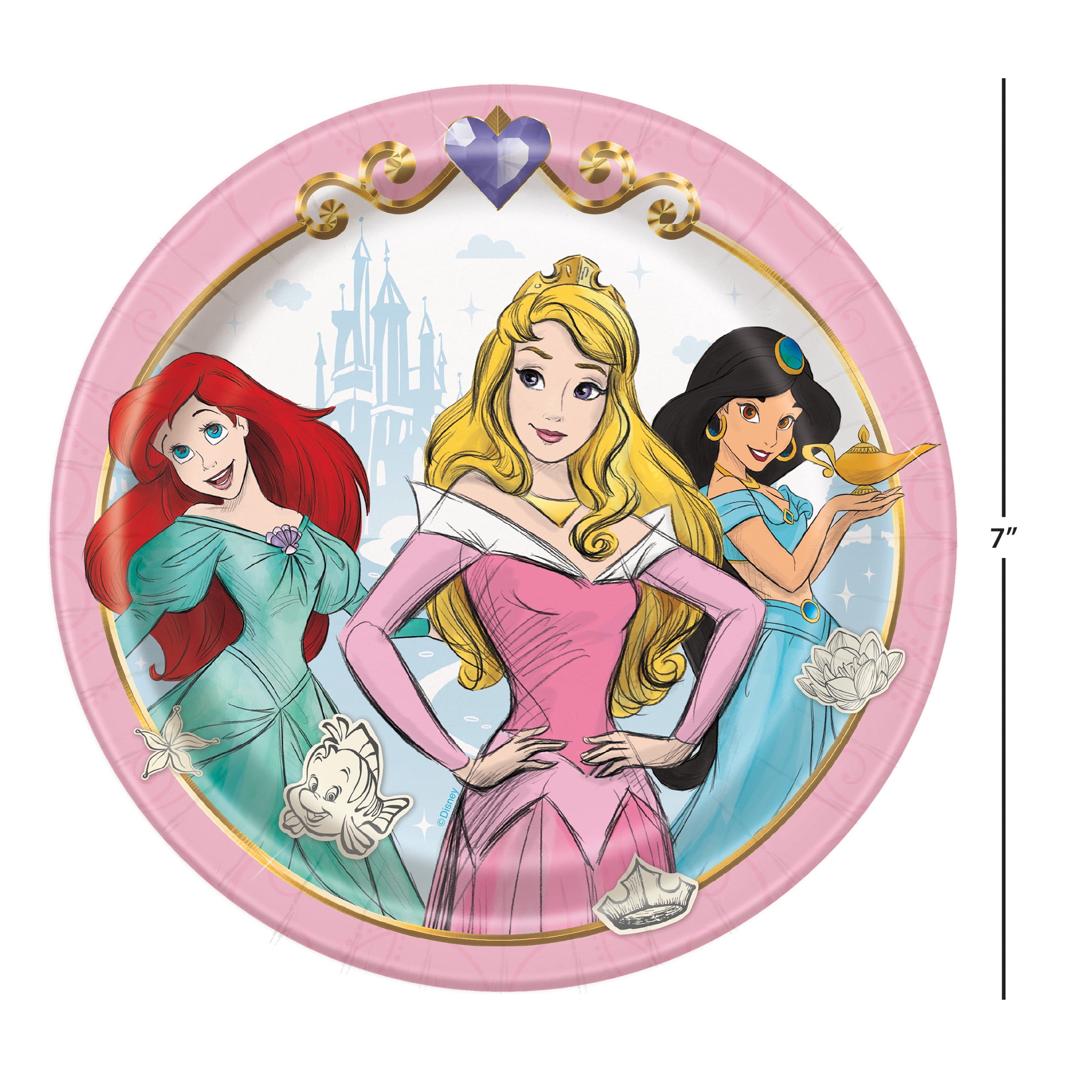 Disney Princess Paper Dessert Plates, 7in, 8ct