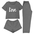 thumbnail image 2 of ZHYou Christmas Pajama Sets for Women Comfortable Breathable Soft Women Christmas Sleepwear Loungewear Short Sleeve Shorts Pajamas Sets Colorful Print Festive Holiday Style Sets,Dark Gray,Size S, 2 of 8
