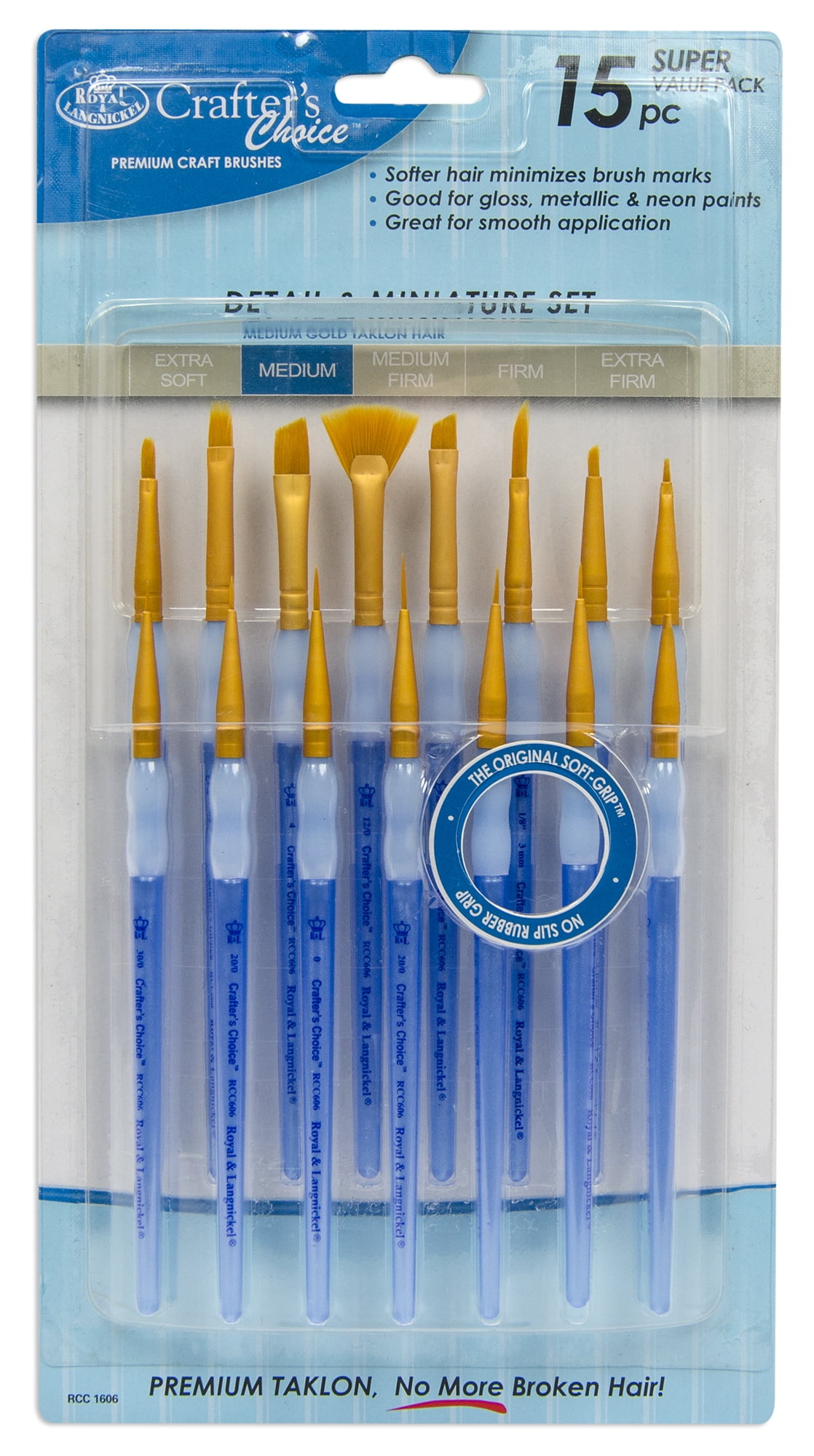 Crafter's Choice Miniature Detail Brush Set, 15 Piece