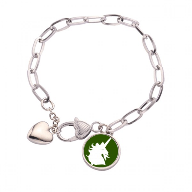 Animal sobrenatural del Cuerno de fuerza Pulsera de cadena de corazón joyería encanto moda