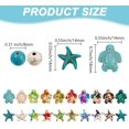 thumbnail image 2 of 194 Pcs Turquoise Beads Sea Turtle Beads Starfish Beads Ocean Animal Spacer Beads Colorful Turquoise Loose Beads for Earring Necklace Bracelets Beading Jewelry Craft Making, 2 of 6