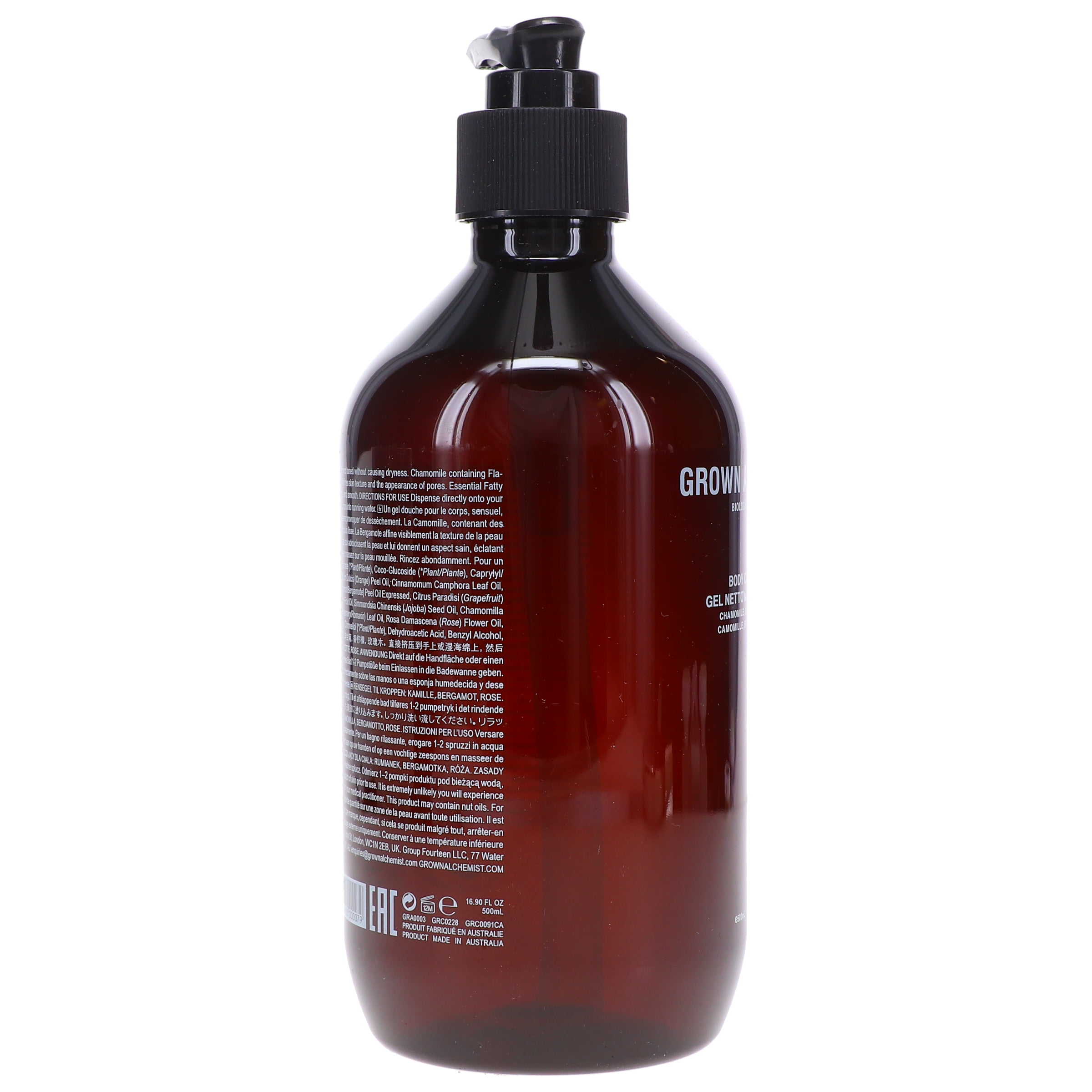 Grown Alchemist Body Cleanser Chamomile Bergamot Rose 16.9 oz