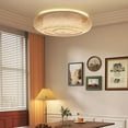 thumbnail image 4 of Wildnix Bamboo Ceiling Light, Round Rattan Yellow Design, 3 Lamp Holders, Ceiling Mount, Ideal for Indoor Use, Stylish and Warm Lighting for Living Room and Dining Room, 4 of 6