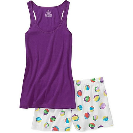 Women's Plus Ribbed Tank and Woven Boxer Shorts Set