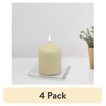 (4 pack) Mainstays Decorative Square Candleholder Plate, Clear, 5"