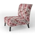thumbnail image 3 of Designart "Graceful Blossoming Of Pink And White Carnations I" Pink Floral Upholstered Accent Chair - Cottage Arm Chair For Bedroom, 3 of 5