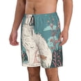 thumbnail image 2 of KLL Celestial Cat And Flowers Men's Casual Summer Beach Shorts Hawaiian Shorts with Pockets-3X-Large, 2 of 5