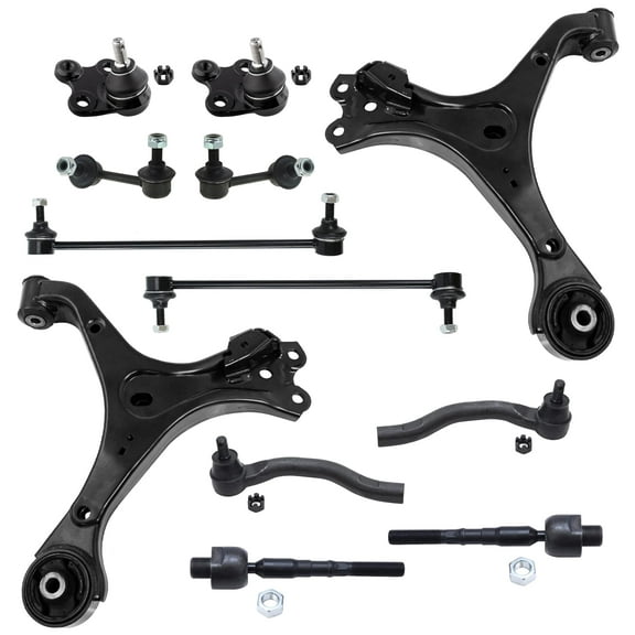 PartsW - 12 Pc Steering & Suspension Kit Lower Control Arms   Lower B Joints, Tie Rod Ends, Front Rear Sway Bar Links Fits Acura ILX 2013-2015/Honda Civic 2012/Honda Civic 2013