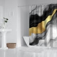 thumbnail image 2 of Black and Gold Marble Glitter Streaks Pattern Shower Curtain 72"x72" ,Bathroom Decorative Shower Curtains Set with 12 Hooks,Modern Waterproof Washable Shower Curtain, 2 of 6