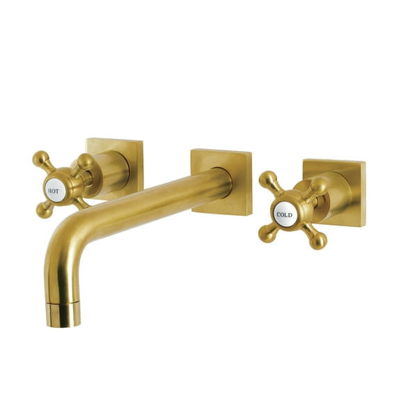 Kingston Brass KS6027BX Metropolitan Two-Handle Wall Mount Roman Tub Faucet, Brushed Brass