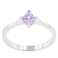 thumbnail image 3 of Rhodium Plated to .925 Sterling Silver Engagement Ring with a Princess Cut Lavender Purple CZ Size 8, 3 of 4