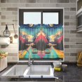 thumbnail image 4 of Yayeee Kitchen Curtains Tier Pair Light Filtering 27"x24" Rod Pocket Short Cafe Window Panel, Colorful Road, 4 of 7