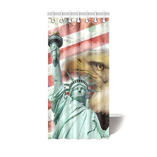 ABPHQTO Cortina de Ducha Estatua de la Libertad Cortina de Ducha Impermeable 90x180 cm