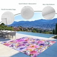 thumbnail image 3 of Farmhouse Flowers Outdoor Rug for Patio/Deck/Porch, Non-Slip Large Area Rug 6 x 9 Ft, Spring Watercolor Purple Pink Floral Indoor Outdoor Rugs Washable Area Rugs, Reversible Camping Rug Carpet Runner, 3 of 8