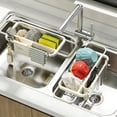 thumbnail image 5 of FAMTKT Expandable Over The Sink Organizer for Kitchen Sink, Adjustable Kitchen Sink Caddy with Drainage, Multifunctional Sink Rack for Sponge, Cloth and Cleaning Tools, 5 of 6
