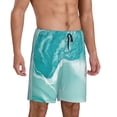 thumbnail image 2 of Fotbe Teal Turquoise 1 Pantalones Cortos de Pijama para Hombre, Ropa de Dormir, Pantalones de Pijama Cortos para Hombre-Large, 2 of 6
