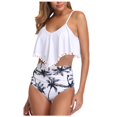 thumbnail image 1 of TJAZFJPA High Waisted Bikini Sets for Women Women Two Piece High Waisted Bikini Set Ruffle Swimsuit Flounce Trim Bathing Suit Swimming Swimming Shirts for Women, 1 of 3