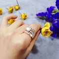 thumbnail image 3 of Wioihee Under $2.00 Plated Chunky Ring Pear Shaped Zirconia Wedding Ring for Women,Engagement Ring for Women, 3 of 7