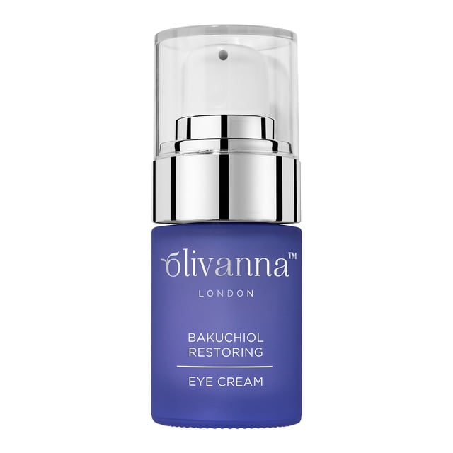 Olivanna Bakuchiol Crema Restauradora de Ojos - El Extracto de Saúco Reduce la Visibilidad de las Ojeras - Con Ácido Hialurónico y Glicerina - 15 ml