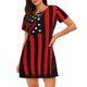thumbnail image 1 of Fotbe Nautical American Flag Bata de Dormir para Mujer con Estampado, Camisón de Algodón de Manga Corta, Ropa de Dormir Casual, 1 of 6