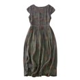 thumbnail image 2 of Ovzne Robes pour Femmes Robe Manches Courtes Imprimée Surdimensionnée Jupe Mi-Longue Grande Taille Maxi Robe Manches Courtes Imprimée Liquidation, 2 of 7