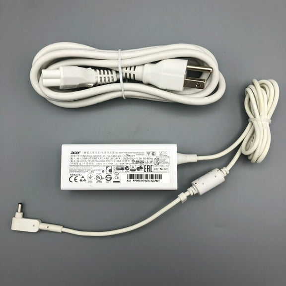 Open Box Acer PA-1450-26 19V 45W Power Adapter w/ Power Cord Genuine White