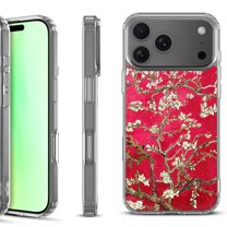 For iPhone 17 Pro Shockproof Protective Phone Case, by OneToughShield - Almond Blossom Red