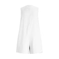 thumbnail image 5 of Miluxas Womens Rompers Sleeveless V Neck Button Down Loose Short Jumpsuits Casual Y2K Street Overalls with Pockets Summer Vacation Beach Outfits White, 5 of 6