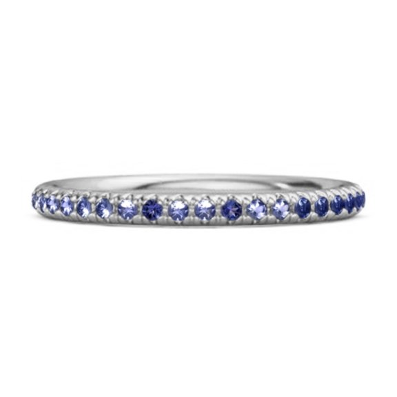 0.40Ctw Natural Tanzanite Stackable Women Valentines Day Gifts Ring Gift Her 925 Sterling Silver