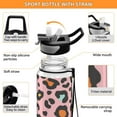 thumbnail image 3 of Motivational Water Bottle 32 oz with Straw, BPA Free Reusable Fitness Sport Bottle Perfect for Travel, School, Outdoors, and Gym Light Pink Leopard Print, 3 of 6