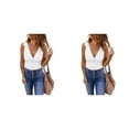 thumbnail image 3 of Sonducket Manténgase fresco y elegante con camisetas sin mangas para mujer Camiseta sin mangas de poliéster cómoda Ropa de mujer Blusa Casual Blanco 2XL,1 2piezas, 3 of 6