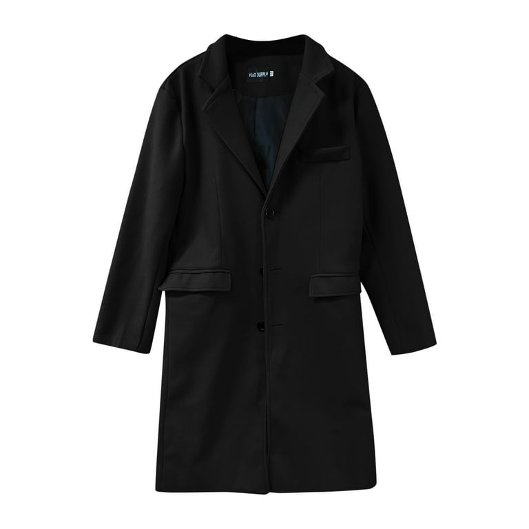 Mens Single Trench Coat Plus Size Winter Coat Lapel Collar Long Sleeve  Padded Leather Jacket Vintage Thicken Coat Sheepskin Jacket