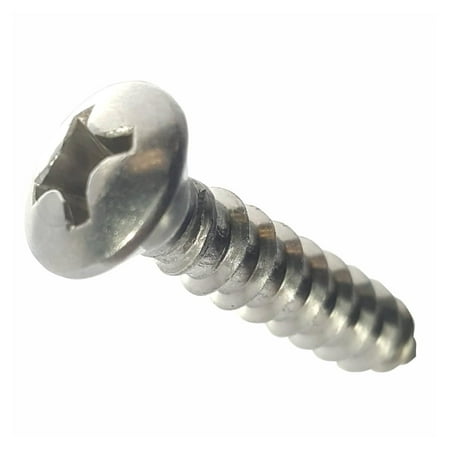 

#14 x 1-1/2 Oval Head Sheet Metal Screws Phillips Drive Stainless Steel 18-8 Full Thread Bright Finish Self-tapping Quantity 50 by XingBack