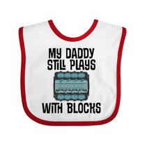 Inktastic Auto Mechanic Daddy Still Plays with Blocks Boys or Girls Baby Bib