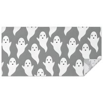 Minimalist Halloween Ghosts Pattern Rectangle Tablecloth 60"x120",Waterproof Polyester Rectangle Table Cloth, Wipeable Spillproof Polyester Tablecloth for Dining, Camping, Indoor and Outdoor