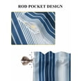 thumbnail image 7 of Navy Blue Stripe Half Window Curtain 36 Inches Long, Modern Blue Ombre Vertical Striped Window Treatment Curtain Drapes, Small Tier Curtains for Bathroom Over Sink, 27.5"x36", 2 Panels, 7 of 7