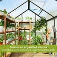thumbnail image 4 of Fairy 6x4 FT Walk-in Greenhouse, Aluminum Frame Outdoor Green House with Polycarbonate Panels & Roof Vent for Backyard Gardening, 4 of 9