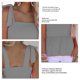 thumbnail image 5 of Top con tirantes y dobladillo con volantes para mujer, camiseta sin mangas informal de Color puro para citas diarias en verano, 5 of 7