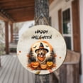 thumbnail image 3 of Happy Halloween Golden Retriever Witches Hat Pumpkin Carving Round Wood Sign Goldens Dog Lover Gifts Idea Hanging Wall Home Decor - 02019, 3 of 5