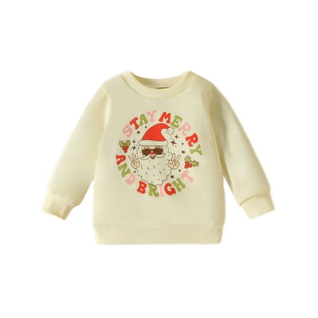 

Niuer Baby Xmas Pullover Long Sleeve Christmas Sweatshirt Tree Printed Jumper Top Casual Tunic Crew Neck Style-A 100cm