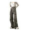 thumbnail image 4 of Danhjin Cargo Pants for Women Baggy Stretchy Wide Leg Straight Casual Pants Streetwear Travel Hiking Pants, 4 of 4