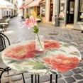 thumbnail image 3 of Bird Flower Elastic Fitted Round Table Cover Floral Leaves Waterproof Outdoor Tablecloth for Holiday Party, Picnic, Patio & Dining Fits Tables Up to 36"-44", 3 of 8