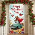 thumbnail image 3 of Red Truck Valentine's Day Banner Teddy Bear Love Display Pink Roses Cherry Blossom Romantic Backdrop for Valentine's Day Party Romantic Date Photo Shoot, 3 of 9