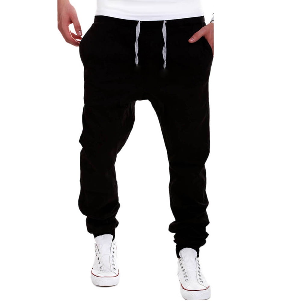 sweatpants with long drawstrings