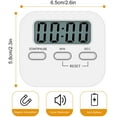 thumbnail image 2 of 1 Pack Digital Kitchen Timer Magnetic Countdown Stopwatch Timer with Loud Alarm,Shower, Bathroom, Teacher, Kids(White), 2 of 5