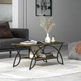 Industrial Coffee Table 2Tier Rectangular Center Table with Accent