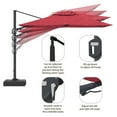 thumbnail image 2 of 11FT Square Cantilever Patio Umbrella in Red (without Umbrella Base), 2 of 6